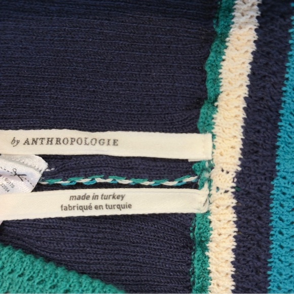 Like New! Anthropologie Knit Navy and Green Women's Micro Shorts Size XS - Picture 4 of 5